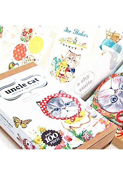 Kawaii Amca Kedi Kutulu Metal Manyetik Kitap Ayraç Sayfa Işaretçisi Ofis Kırtasiye Kağıt Klipsi (Yurt Dışından)