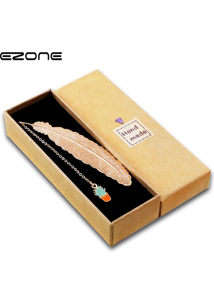 No.2 Tarzı Ezone 1Pc Metal Tüy Kitap Ayracı Yaratıcı Kolye Ayracı Kutusu Ambalaj Öğrenciler Kırtasiye Arkadaşlar Için (Yurt Dışından) fiyatları