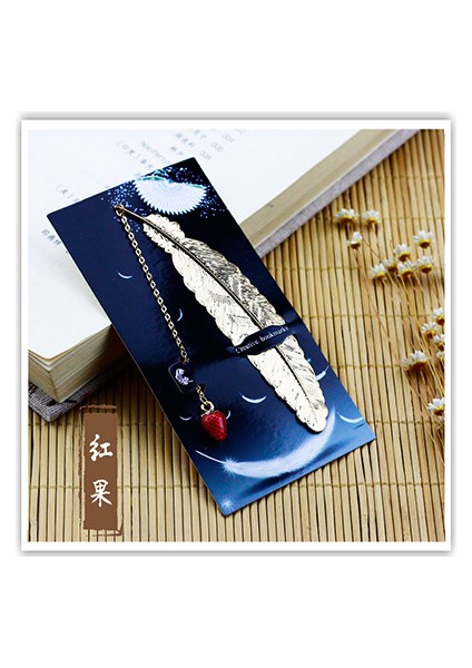 Kırmızı Meyve Tarzı 1 Adet Retro Metal Tüy Ayraç Marque Sayfa Yaratıcı Kitap Işareti Kore Ofis Malzemeleri Paketi Okul Malzemeleri (Yurt Dışından)