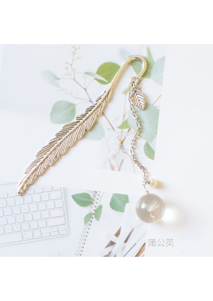 L Tarzı Kızlar Için Retro Top Kolye Kitap Ayracı Kurutulmuş Çiçek Bookmark Yenilikçi Takı Çocuk Kawaii Kırtasiye Kitap Aksesuarları (Yurt Dışından)