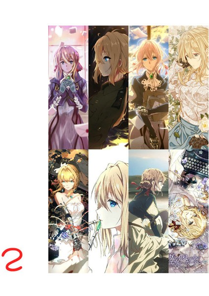 Stil 2 Stili 8 Adet Violet Evergarden Anime Kitap Ayracı Su Geçirmez Şeffaf Pvc Plastik Ayracı Güzel Kitap Işaretleri (Yurt Dışından)