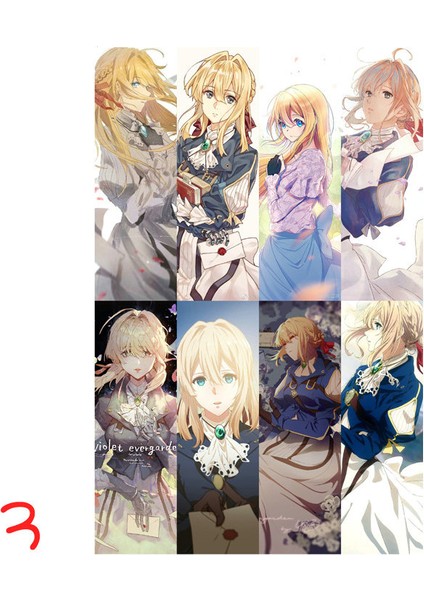 Stil 2 Stili 8 Adet Violet Evergarden Anime Kitap Ayracı Su Geçirmez Şeffaf Pvc Plastik Ayracı Güzel Kitap Işaretleri (Yurt Dışından)