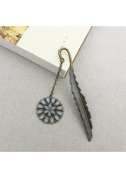 F Gümüş Tarzı Parlak Metal Tüy Kitap Ayraçları Retro Yaratıcı Öğrenci Alaşım Fil Ayçiçeği Evet Hayır Kitap Işareti Öğretmen si Kırtasiye (Yurt Dışından) fırsatları