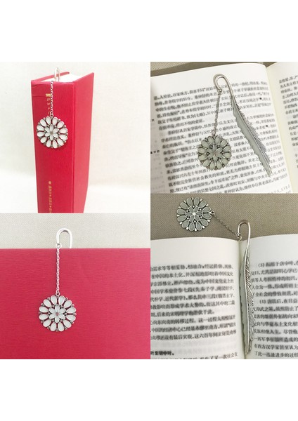 F Gümüş Tarzı Parlak Metal Tüy Kitap Ayraçları Retro Yaratıcı Öğrenci Alaşım Fil Ayçiçeği Evet Hayır Kitap Işareti Öğretmen si Kırtasiye (Yurt Dışından) indirimleri