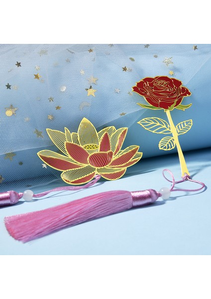 T4 Stili Ezone Yaratıcı Metal Renkli Boyama Yer Işareti Çin Tarzı Pirinç Püskül Retro Öğrenci Zarif Yer Işareti Okul Kırtasiye (Yurt Dışından) fırsatları