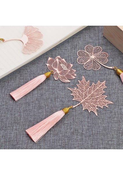 C Tipi Kutu Stili Yok Metal Ayraç Çiçekler Yaprak Damar Oyuk Akçaağaç Kayısı Püsküllü Zımba Ile Okuma Işareti Kitap Klip Kırtasiye Okul Malzemeleri Için (Yurt Dışından) fiyatları