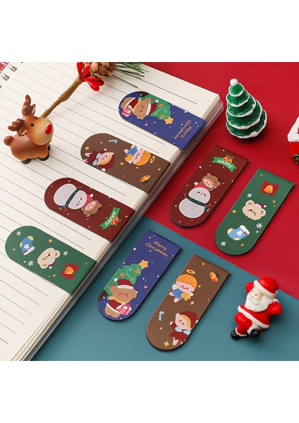 No.4 Tarzı Karikatür Noel Mıknatıslı Kitap Ayraçları Sevimli Mıknatıs Sayfa Işaretleyiciler Sayfa Klipsleri Kitap Işaretleyici Öğrenci Ofis Okuma Kırtasiye Için (Yurt Dışından) modelleri