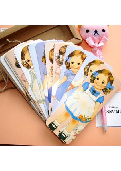 Yeni Kız Bebek Arkadaş Serisi Ayraç Seti Kraft Paket Kağıt Ayraçlar Kitap Tutucu Mesaj Kartı (Yurt Dışından)