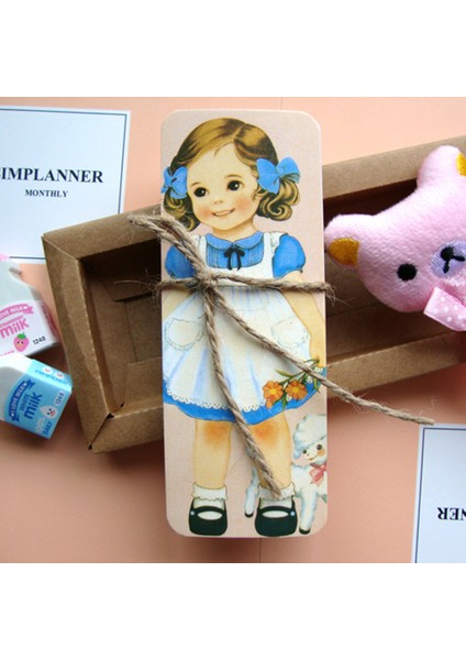 Yeni Kız Bebek Arkadaş Serisi Ayraç Seti Kraft Paket Kağıt Ayraçlar Kitap Tutucu Mesaj Kartı (Yurt Dışından)