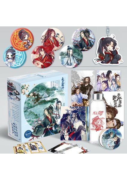 Mo Dao Zu Shi Stili Yeni Anime Mo Dao Zu Shi Lüks Kutusu Wei Wuxian Lan Wangji Su Bardağı Rozet Kartpostal Ayraç Anime Etrafında (Yurt Dışından)