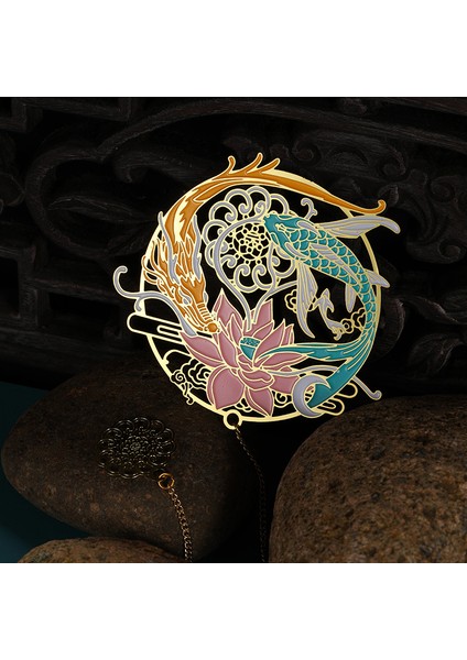 D Stili Baoxiang Çiçek Yer Işareti Ejderha Fenghuang Luan Karikatür Metal Yer Işareti Mark Memo Öğrenci Ders Kitapları Ve Kırtasiye (Yurt Dışından) indirimleri