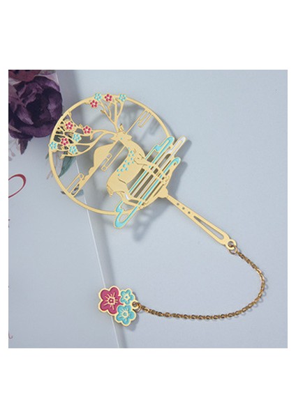 No.3 Tarzı Çin Tarzı Pirinç Geyik Tavuskuşu Kitap Ayracı Kolye Retro Kitap Klipsi Sayfa Işareti Öğrenci Kırtasiye Okul Ofis Malzemeleri (Yurt Dışından)