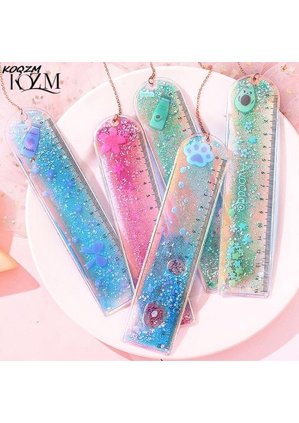 A1 Stili Çocuklar Için Olarak Kawaii Yaprak Ayraçlı Çok Fonksiyonlu 15Cm Cetvel Kolye Parıltılı Kitap Ayıraç Okul Ofis Malzemeleri Papelaria (Yurt Dışından) fiyatları