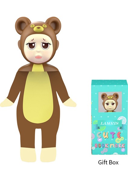 Ayı Stili Sevimli 3D Hayvan Ayraç Kawaii Kedi Köpek Kitap Ayracı Pvc Okuma Işareti İle Renkli Kutu Kırtasiye Okul Malzemeleri Çocuklar Kızlar ler (Yurt Dışından)