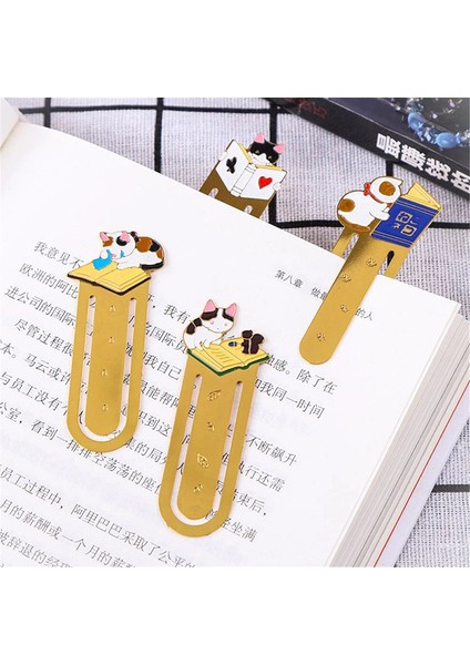 G Tarzı Sevimli Karikatür Kedi Kitap Ayracı Metal Kitap Iğnesi Okul Öğretmen Sayfa Tutucu Ofis Malzemeleri Sevimli Kırtasiye (Yurt Dışından) indirimleri