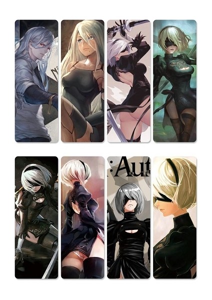 Stil 7 Stili 8 Adet Sıcak Oyun Nier:Automata Kitap Ayraçları Su Geçirmez Şeffaf Pvc Plastik Ayraç Güzel Kitap Işaretleri (Yurt Dışından)