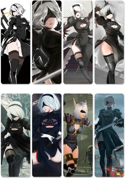 Stil 7 Stili 8 Adet Sıcak Oyun Nier:Automata Kitap Ayraçları Su Geçirmez Şeffaf Pvc Plastik Ayraç Güzel Kitap Işaretleri (Yurt Dışından)