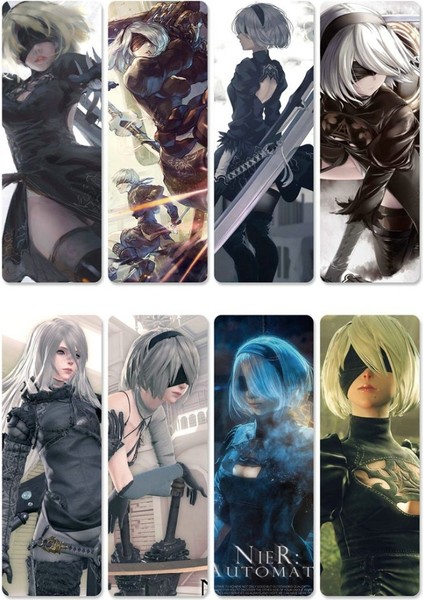 Stil 7 Stili 8 Adet Sıcak Oyun Nier:Automata Kitap Ayraçları Su Geçirmez Şeffaf Pvc Plastik Ayraç Güzel Kitap Işaretleri (Yurt Dışından)