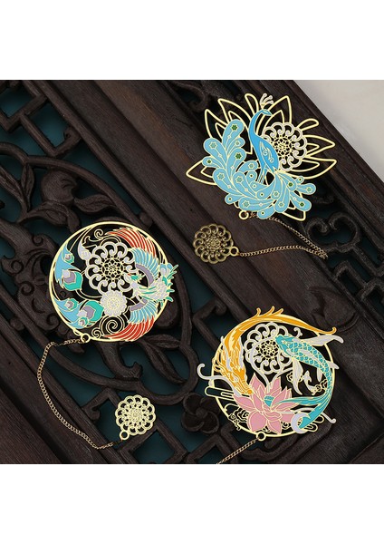 B Tarzı Baoxiang Çiçek Yer Işareti Ejderha Fenghuang Luan Karikatür Metal Yer Işareti Mark Memo Öğrenci Ders Kitapları Ve Kırtasiye (Yurt Dışından) fiyatları