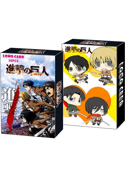Rastgele1 Kutu Stili Anime Attack On Titan Lomo Kartı Fotokart Figma Eren Jaeger Mikasa Ackerman Levi Rivaille Rival Ackerman Çocuk si (Yurt Dışından)