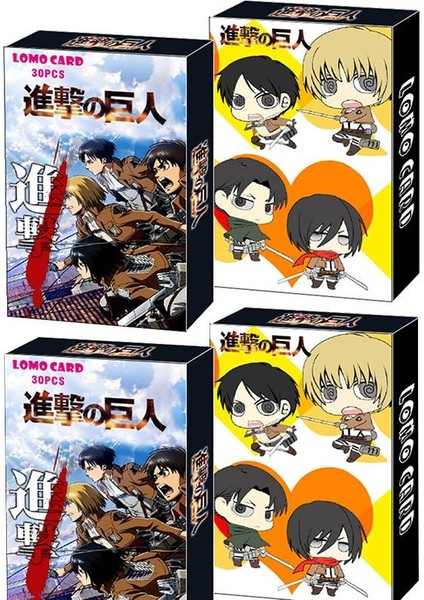 Rastgele1 Kutu Stili Anime Attack On Titan Lomo Kartı Fotokart Figma Eren Jaeger Mikasa Ackerman Levi Rivaille Rival Ackerman Çocuk si (Yurt Dışından)