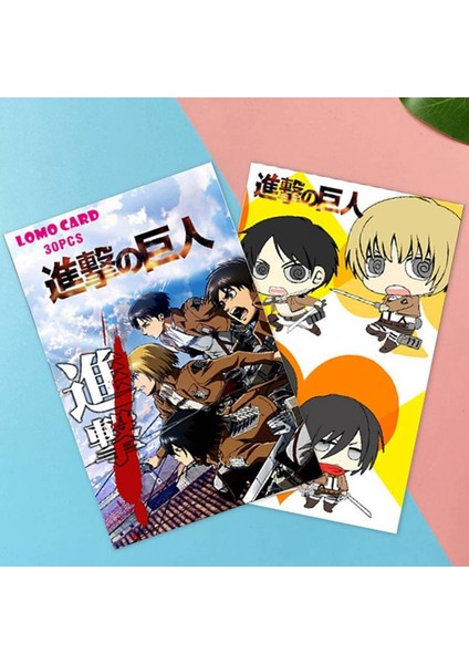 Rastgele1 Kutu Stili Anime Attack On Titan Lomo Kartı Fotokart Figma Eren Jaeger Mikasa Ackerman Levi Rivaille Rival Ackerman Çocuk si (Yurt Dışından)