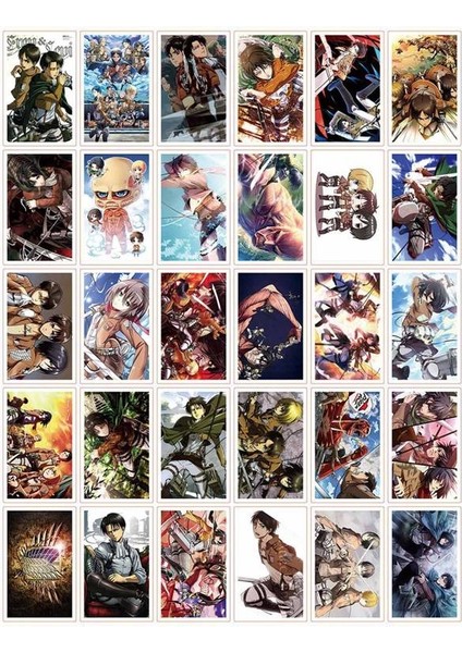 Rastgele1 Kutu Stili Anime Attack On Titan Lomo Kartı Fotokart Figma Eren Jaeger Mikasa Ackerman Levi Rivaille Rival Ackerman Çocuk si (Yurt Dışından)