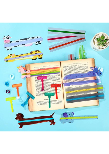 Çok Renkli Stil 25 Parça Disleksi Okuma Şeritleri Okuma Kılavuzu Şeritleri Çocuklar Için Hayvan Ayraçları Parmak Okuma Izleme Cetveli (Yurt Dışından) fırsatları