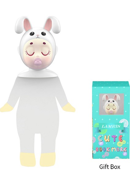 Tavşan Stili Sevimli 3D Hayvan Ayraç Kawaii Kedi Köpek Kitap Ayracı Pvc Okuma Işareti İle Renkli Kutu Kırtasiye Okul Malzemeleri Çocuklar Kızlar ler (Yurt Dışından)