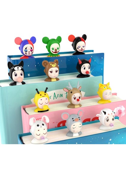 Palyaço Tarzı 3D Stereo Karikatür Hayvan Yer Işaretcileri Sevimli Ayı Köpek Pvc Malzeme Komik Öğrenci Okul Kırtasiye Çocuk Yer Işareti (Yurt Dışından) fiyatları