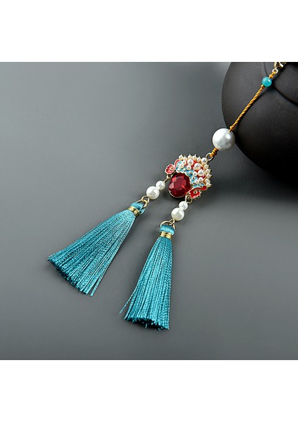 Kırmızı Stil Ezone Antika Metal Ayraç Pekin Opera Yüzü Ayraç El Yapımı Renkli Püsküllü Boncuklu Vintage Zarif (Yurt Dışından) indirimleri