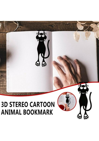 Bir Stil Bir Parça Karikatür Siyah Kedi Kitap Ayraç Yaratıcı Oyuk Kitap Ayraç Okuma Tutucu Tasarım Araçları Plastik Karikatür Okul Kitap Malzemeleri W8G5 (Yurt Dışından) modelleri