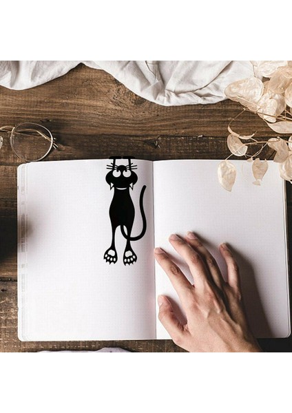 Bir Stil Bir Parça Karikatür Siyah Kedi Kitap Ayraç Yaratıcı Oyuk Kitap Ayraç Okuma Tutucu Tasarım Araçları Plastik Karikatür Okul Kitap Malzemeleri W8G5 (Yurt Dışından) fırsatları