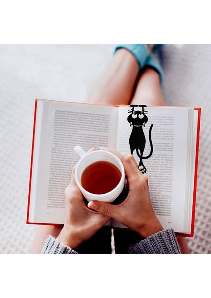 Bir Stil Bir Parça Karikatür Siyah Kedi Kitap Ayraç Yaratıcı Oyuk Kitap Ayraç Okuma Tutucu Tasarım Araçları Plastik Karikatür Okul Kitap Malzemeleri W8G5 (Yurt Dışından) indirimleri