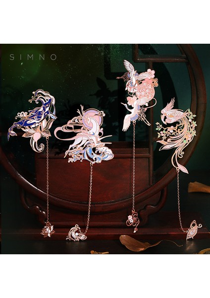 E Stili Retro Inoiserie Boş Metal Ayraç Uçan Turna Sakura Balina Bullet Journaling Aksesuarları Estetik Kırtasiye (Yurt Dışından) fiyatları