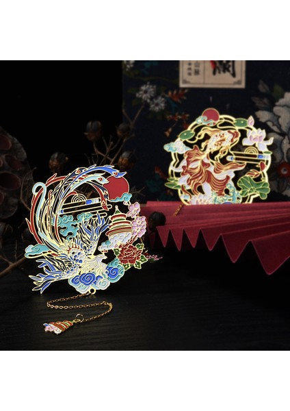 No.7 Tarzı Çin Tarzı Anka Kuşu Ayraç Retro Metal Oyuk Sayfalama Kitap Kelepçesi Okul Öğrencileri Ofis Malzemeleri Yaratıcı Kırtasiye (Yurt Dışından) modelleri