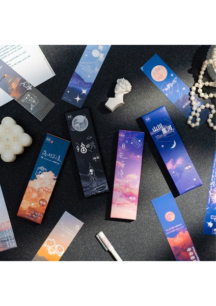 D Stili Kozmik Galaksi Kağıt Parlak Ay Işığı Ayraç Kitap Okuma Sayfa Ayırıcı Kırtasiye Malzemeleri (Yurt Dışından) fiyatları