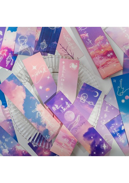 D Stili Kozmik Galaksi Kağıt Parlak Ay Işığı Ayraç Kitap Okuma Sayfa Ayırıcı Kırtasiye Malzemeleri (Yurt Dışından) fırsatları