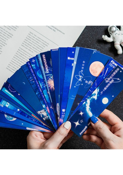 D Stili Kozmik Galaksi Kağıt Parlak Ay Işığı Ayraç Kitap Okuma Sayfa Ayırıcı Kırtasiye Malzemeleri (Yurt Dışından) indirimleri