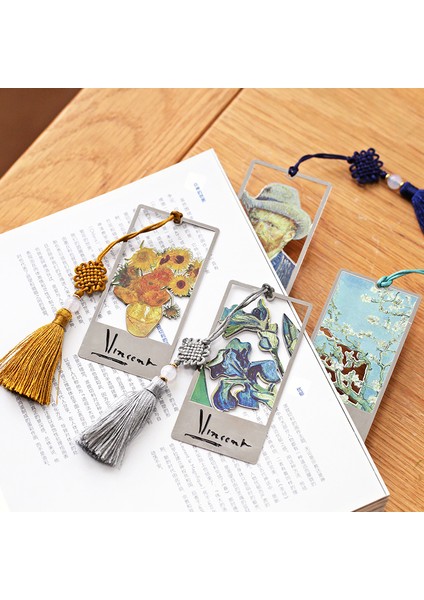 D Stili Van Gogh Temalı Yaratıcı Oyuk Metal Ayraç Sanat Resim Moda Kitap Işaretleyici (Yurt Dışından) fırsatları