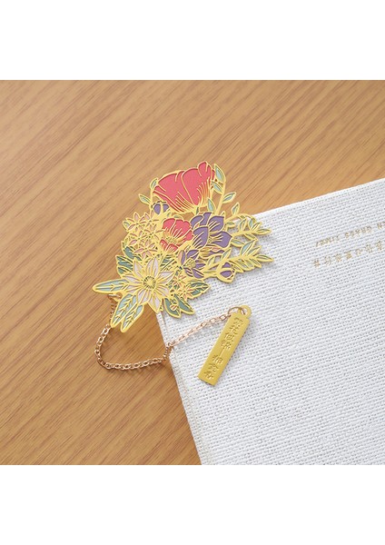 E Stili Çin Tarzı Çiçekler Pirinç Ayraçlı Tüy Kolye Retro Kitap Kelepçeleri Öğrenci Ince Hatıra Okul Ofis Malzemeleri (Yurt Dışından)