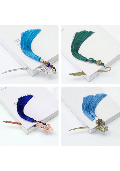 Çok Renkli Stil 1 Adet Retro Tarzı Püsküllü Boncuklu Kitap Ayraçları Metal Kitap Sayfa Işareti Vintage Çin Tarzı Kitap Etiketi Yaratıcı Öğrenci Kırtasiye (Yurt Dışından) modelleri