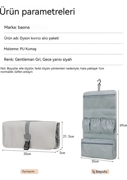 Kıvırma Çubuk Saklama Çantası Deri Pu Dyson Airwrap Saç Kurutma Makinesi Çok Fonksiyonlu Saklama Çantası (Yurt Dışından)
