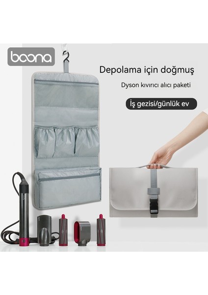 Kıvırma Çubuk Saklama Çantası Deri Pu Dyson Airwrap Saç Kurutma Makinesi Çok Fonksiyonlu Saklama Çantası (Yurt Dışından)