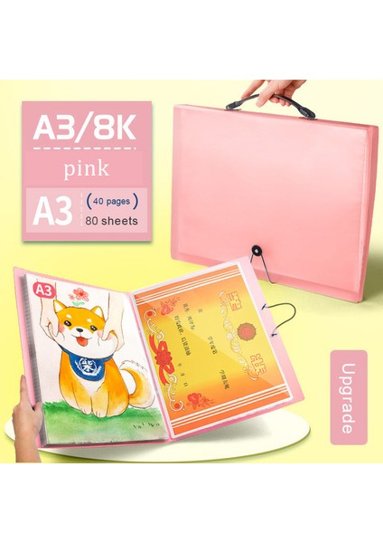 40 Sayfa Taşınabilir B Stili Yeni 8K A3 Depolama Resim Albümü Dosya Klasörü Depolama Düzenleyici Çocuk Sanat Çizim Kağıdı Koruma Ofis Klasörleri (Yurt Dışından)