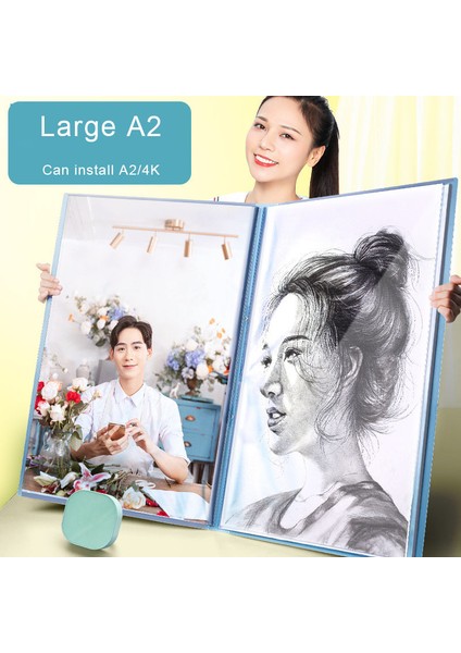 40 Sayfa Taşınabilir B Stili Yeni 8K A3 Depolama Resim Albümü Dosya Klasörü Depolama Düzenleyici Çocuk Sanat Çizim Kağıdı Koruma Ofis Klasörleri (Yurt Dışından)