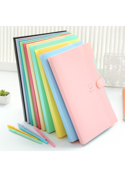 Kırmızı Stil 10 Şeker Renkli Su Geçirmez A4 Dosya Belgeliği Cüzdan Tutucu Organizer Çok Katmanlı Dosya 5'Li Paket Bilgi Broşürü (Yurt Dışından)