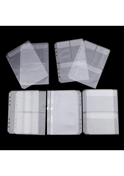 A6- 1 Yuva Stili A5 A6 Şeffaf Saklama Kartları Tutucu Aksesuarlar Pvc Halkaları Defter 6 Delikli Gevşek Yaprak Dosyalama Saklama Çantaları (Yurt Dışından)