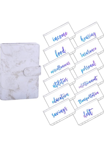 Mermer Tarzı A6 Gökkuşağı Yumuşak Pvc Defter Kapağı Planlayıcı Bütçe Cüzdanı Organizatör Kategoriler Fermuarlı Cüzdan Zarfları Için Fatura Planlayıcı (Yurt Dışından)