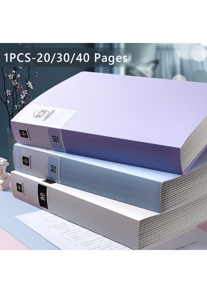 Beyaz 20 Sayfa Stili A4 Ekran Kitap Sayfaları Şeffaf Içecek Klasör Belgeleri Saklama Çantası Test Kağıdı Dosya Organizatörü Okul Ofis Kırtasiye (Yurt Dışından) fırsatları